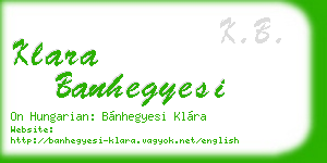 klara banhegyesi business card